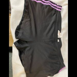 Adidas shorts- purple stripe on side